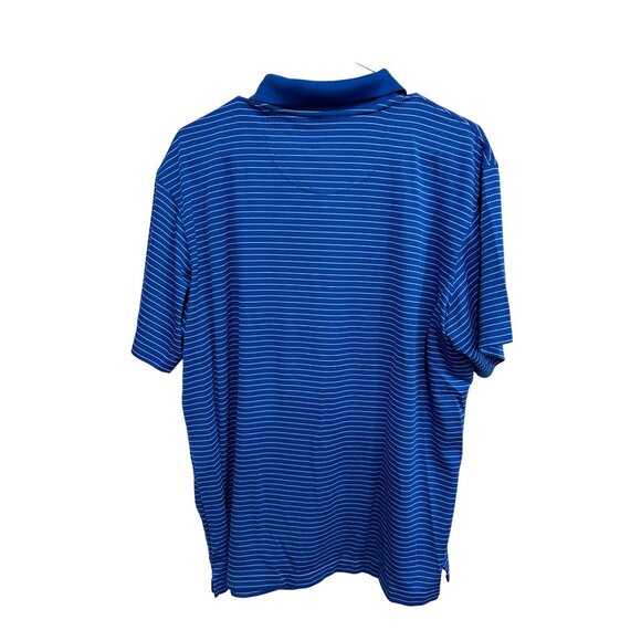 Columbia Blue Striped Polo Shirt Omni-Shade Sun Protection Short Sleeve Sz XL - Picture 2 of 8